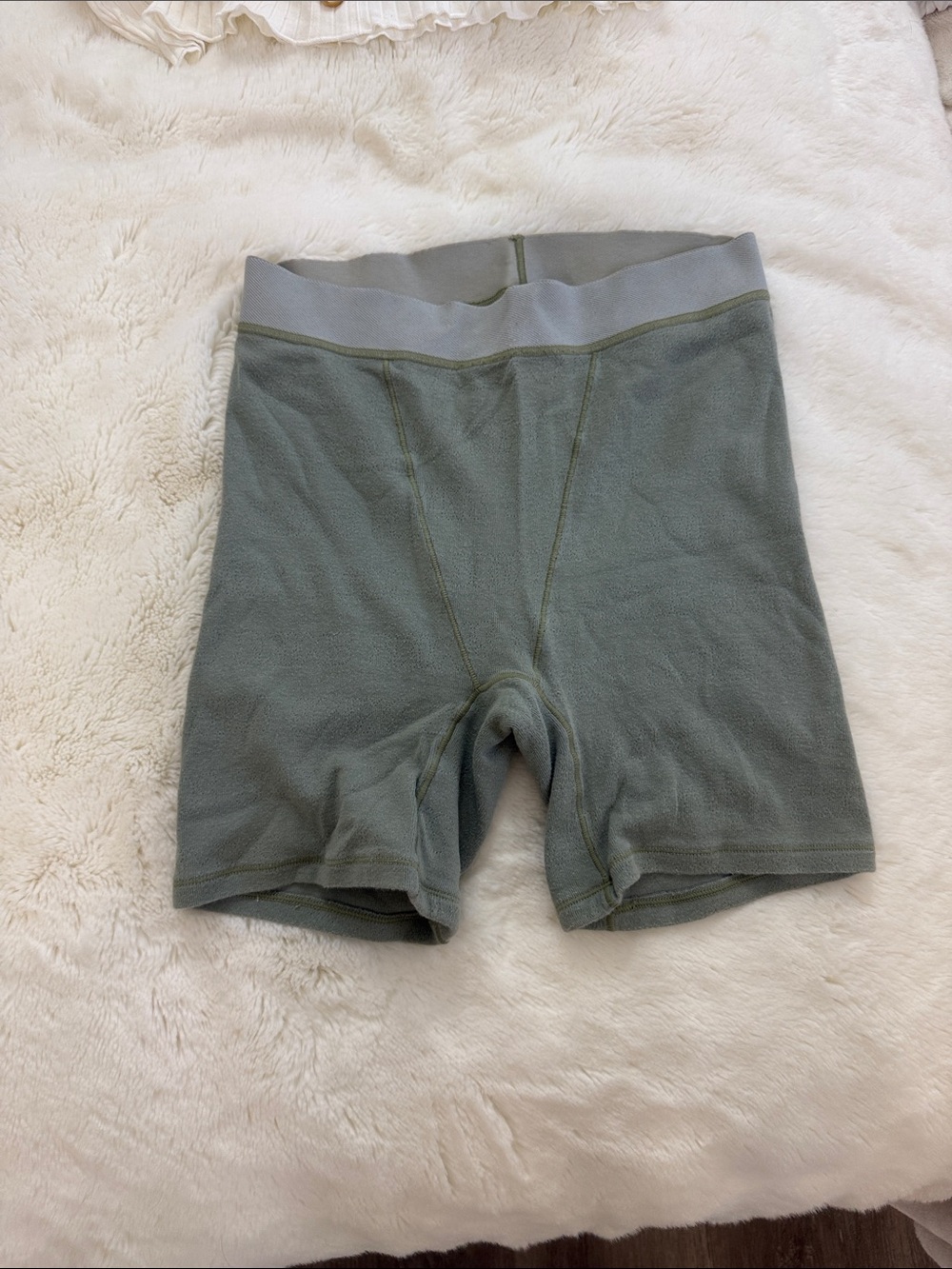 SKIMS Sage Green high waist shorts